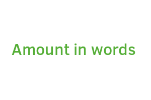 Amount in words